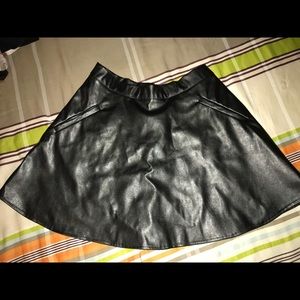 Faux leather skater skirt